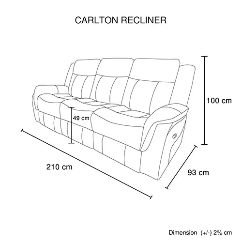 3-2 Seater Recliner Sofa | Finest Grey Fabric | Sturdy Construction | Metal Mechanism