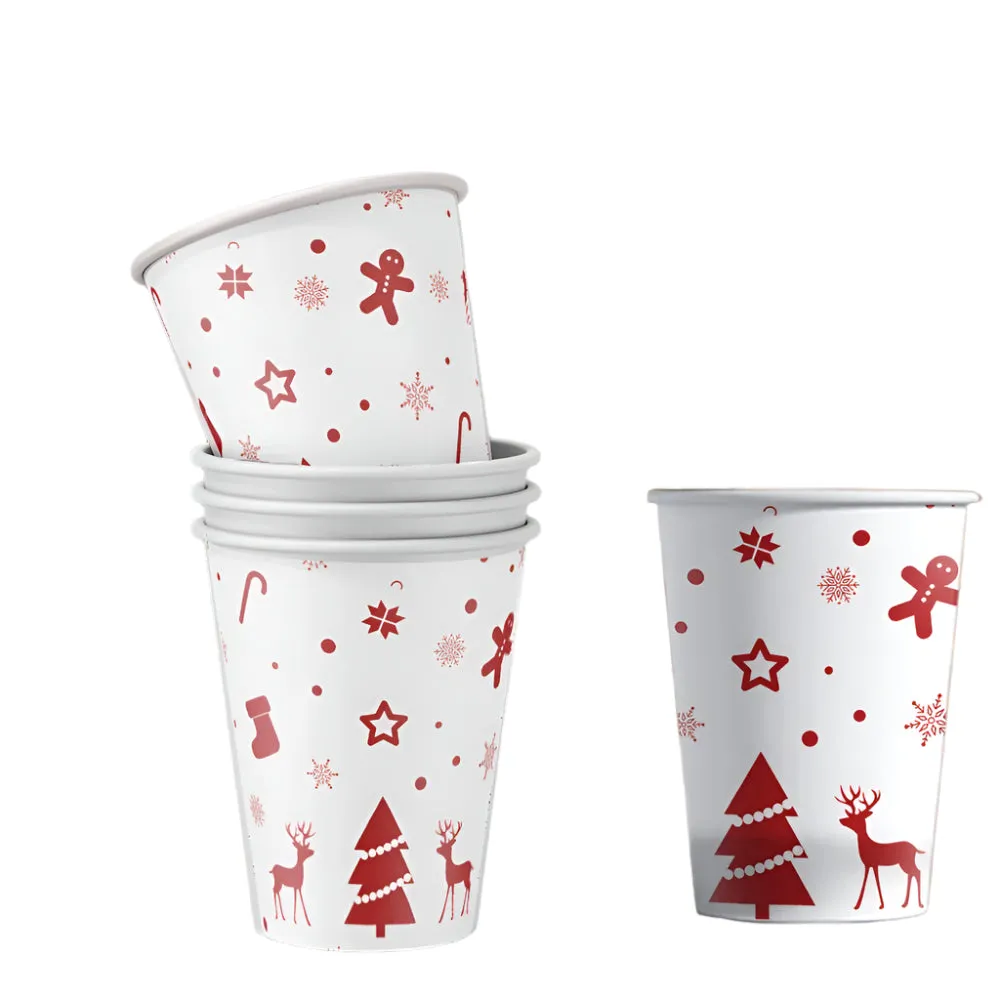 50 Piece Christmas Paper Cups 9Oz Eco Disposable Cups Coffee / Drinking / Table Cups