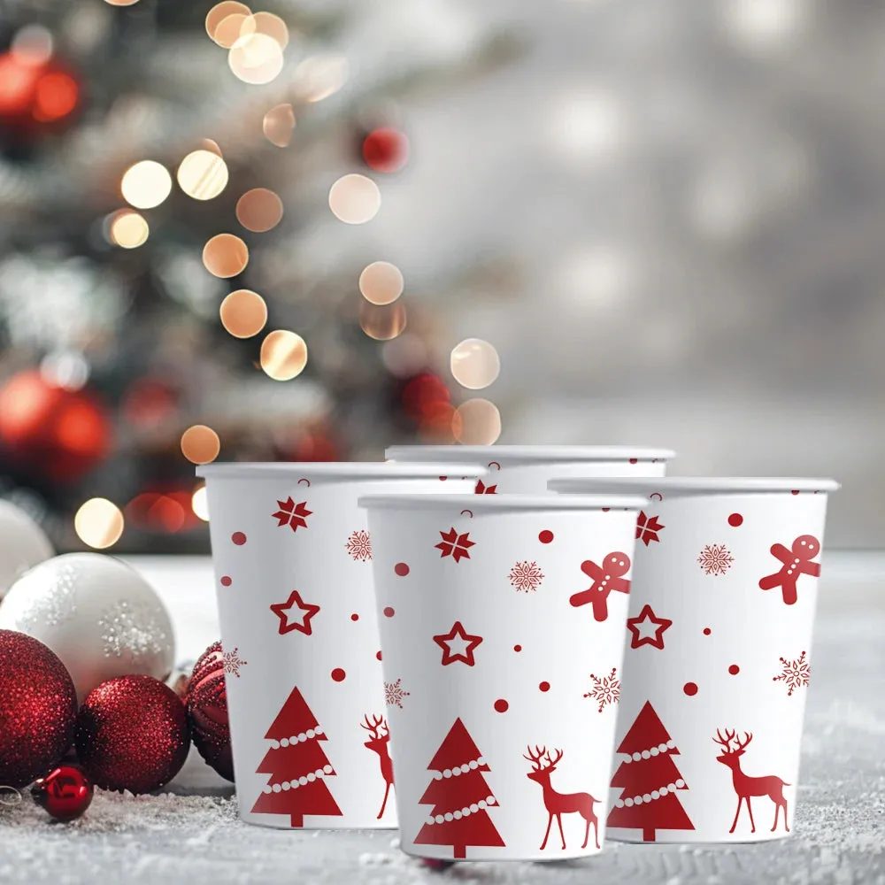50 Piece Christmas Paper Cups 9Oz Eco Disposable Cups Coffee / Drinking / Table Cups