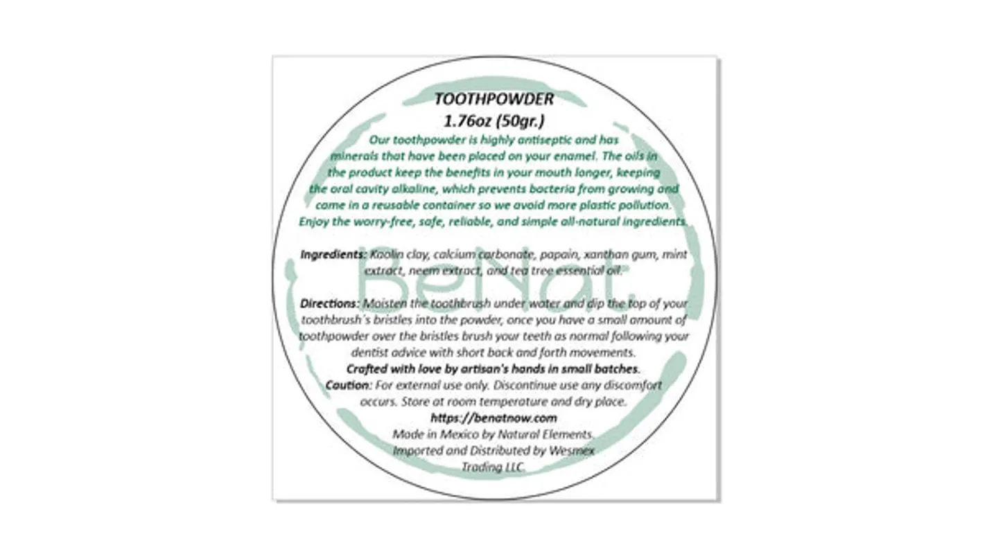 All-Natural Tooth Powder. Eco-Friendly. by BeNat