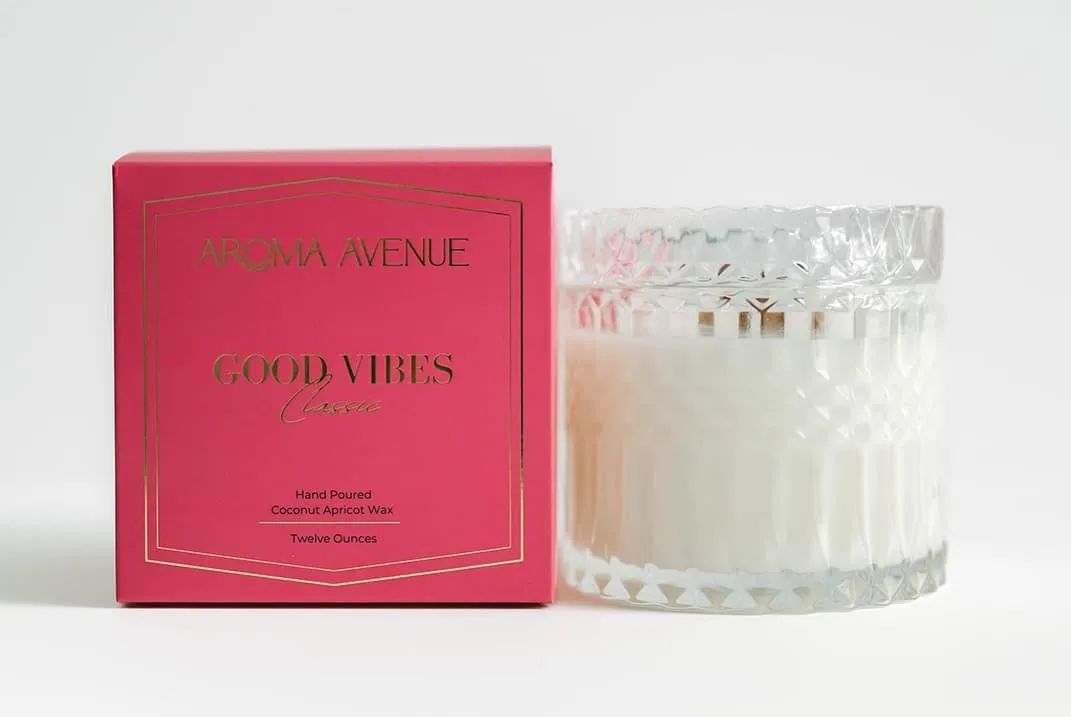 Aroma Avenue Candle- 12 oz. Good Vibes