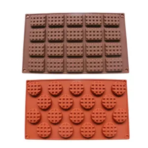 Cute Grid Shaped Eco-Friendly Silicone Chocolate Molds Set