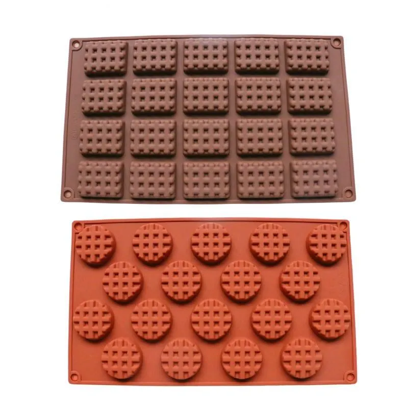 Cute Grid Shaped Eco-Friendly Silicone Chocolate Molds Set