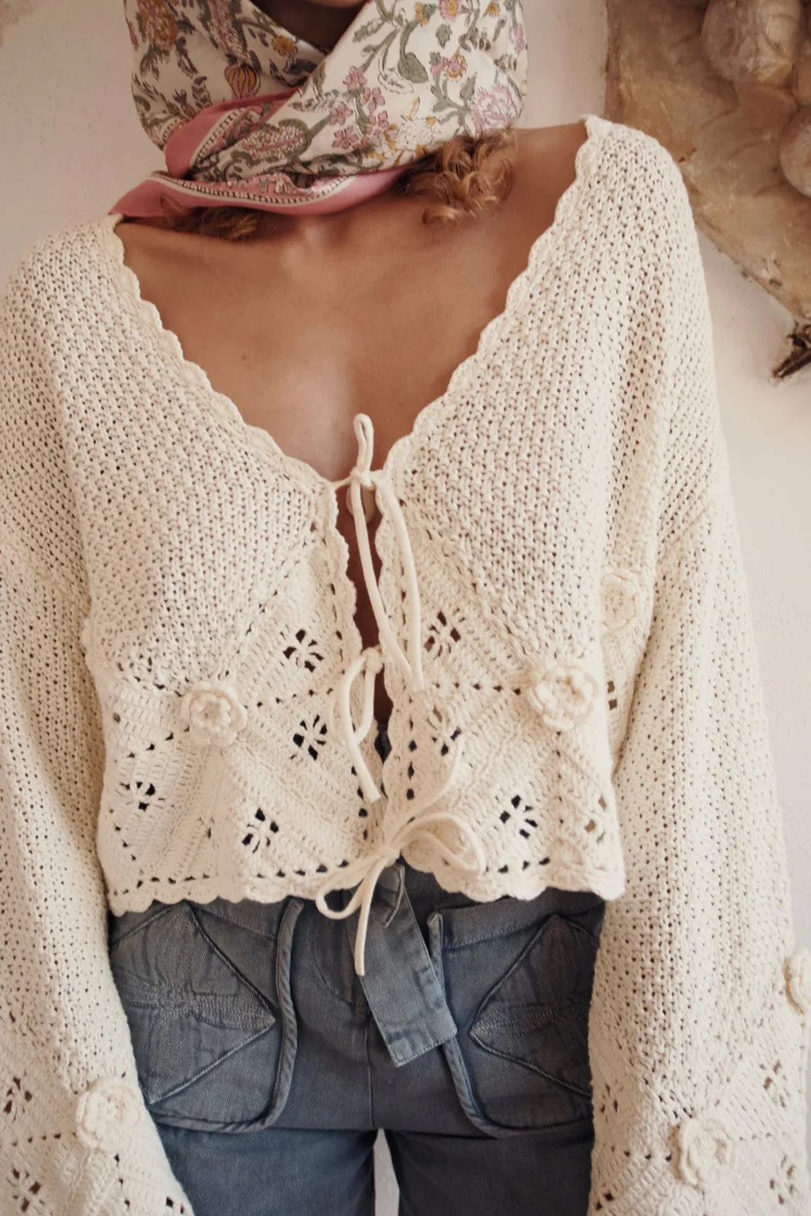 Louise Misha Molly Cream Cardigan