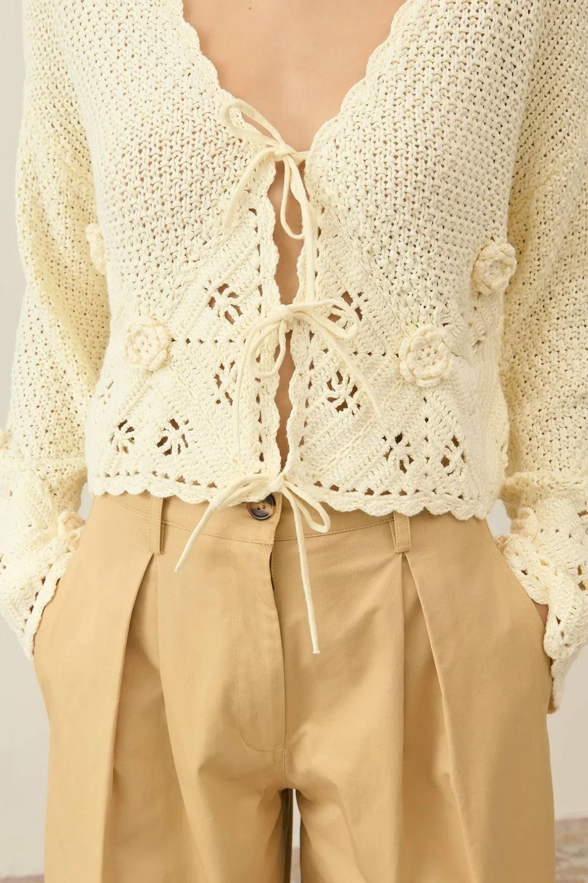 Louise Misha Molly Cream Cardigan