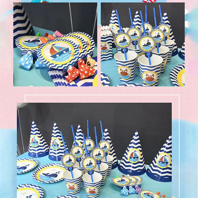 Premium Party Tableware | Nautical | 6 Guests