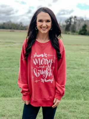"Merry & Bright"  Lightweight Sweatshirt
